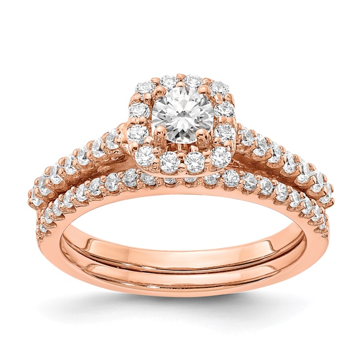 14K Rose Gold Lab Grown Diamond Complete Engagement Ring 0.767ctw