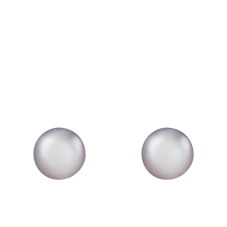 14k Yellow Gold 10-11mm Gray Freshwater Pearl Stud Earrings