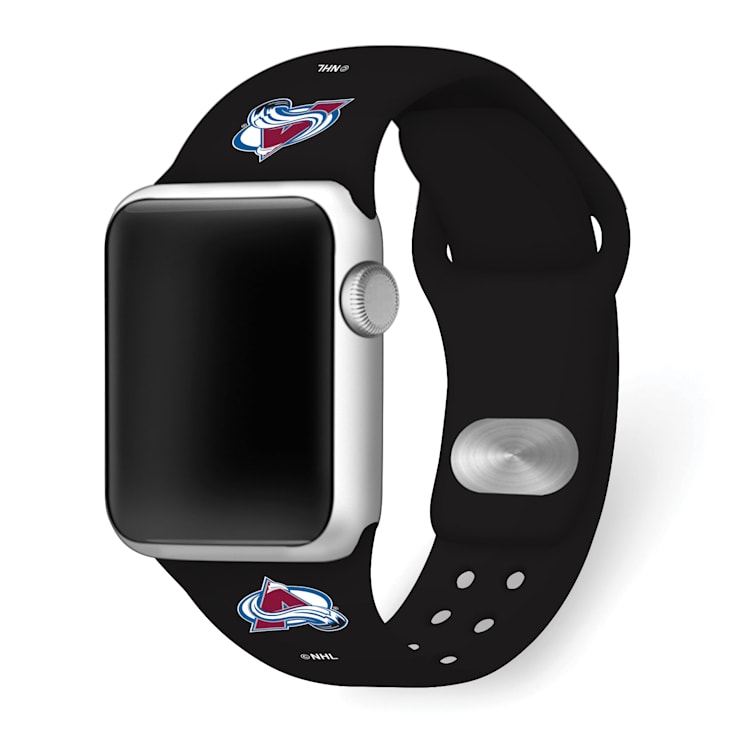 Gametime NHL Colorado Avalanche Black Silicone Apple Watch Band (38/40mm
M/L). Watch not included.