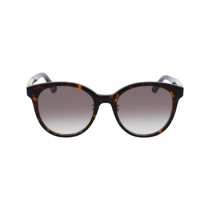 Gucci Havana Frame / Brown Gradient Round Lens Sunglasses