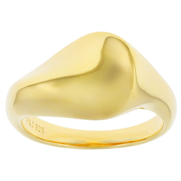 Wide Polished Band Ring In 18K Gold Over Sterling Silver