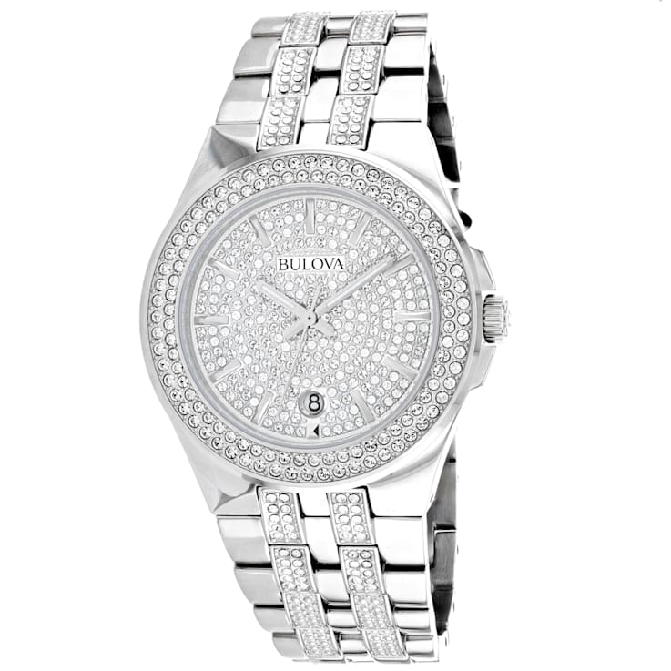 Bulova Men's Swarovski Stainless Steel Watch