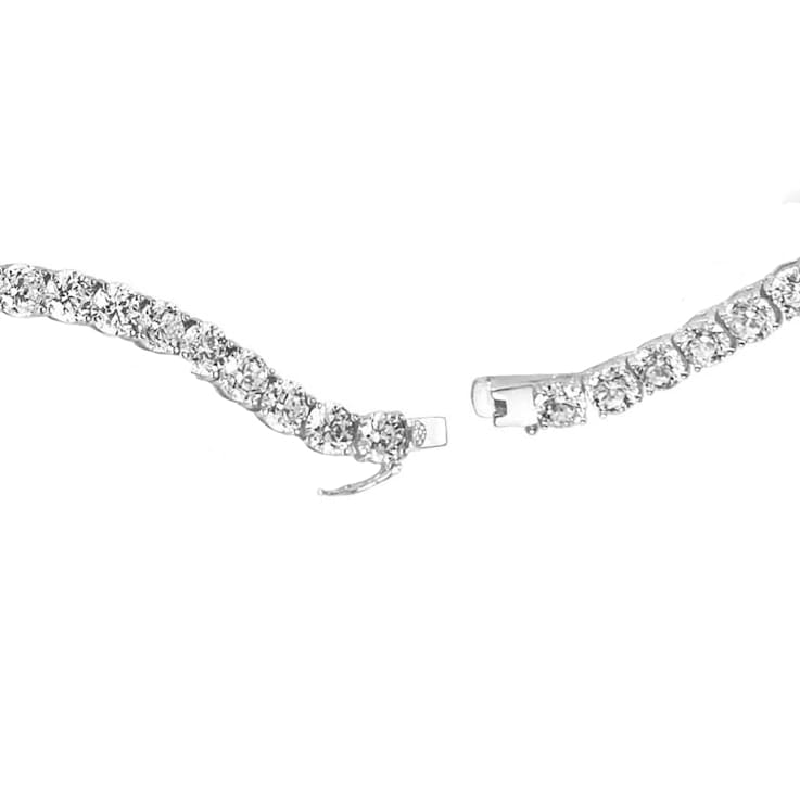 CZ Tennis Necklace In Sterling Silver 16 Inch