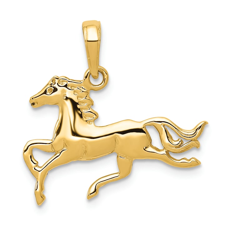 14k Yellow Gold Horse Pendant