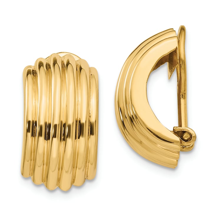14k Yellow Gold Omega Clip Non-pierced Earrings