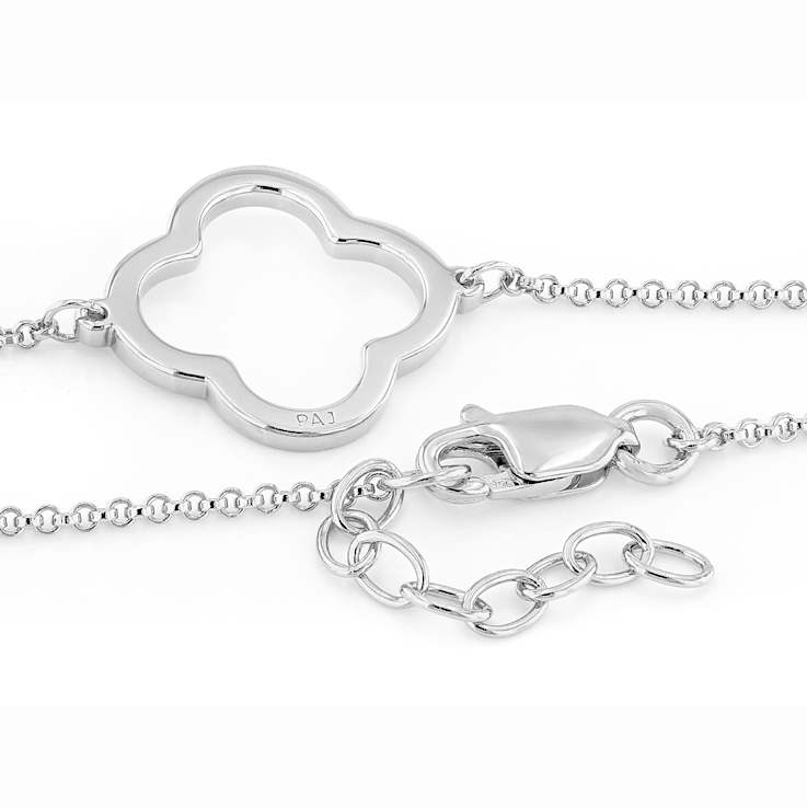 Clover Station Bracelet In Sterling Silver