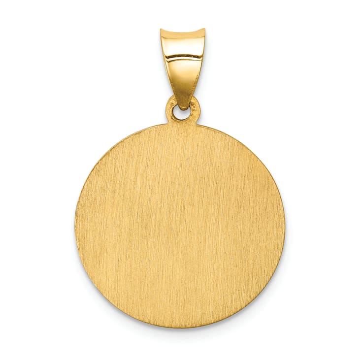 14k Yellow Gold Polished and Satin Mother Teresa Medal Pendant