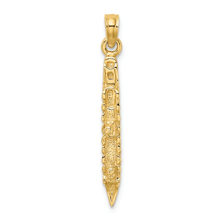 14k Yellow Gold 3D Polished and Textured Cruise Ship Charm