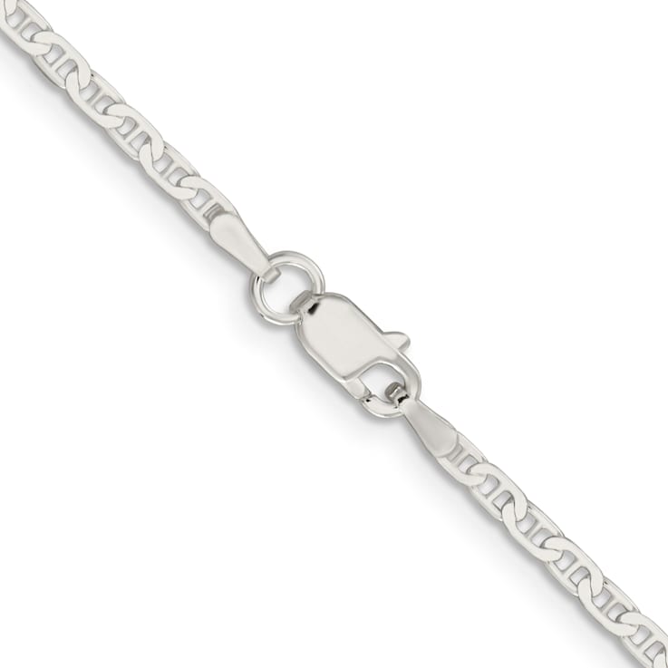 Sterling Silver 2.1mm Flat Anchor Chain Necklace
