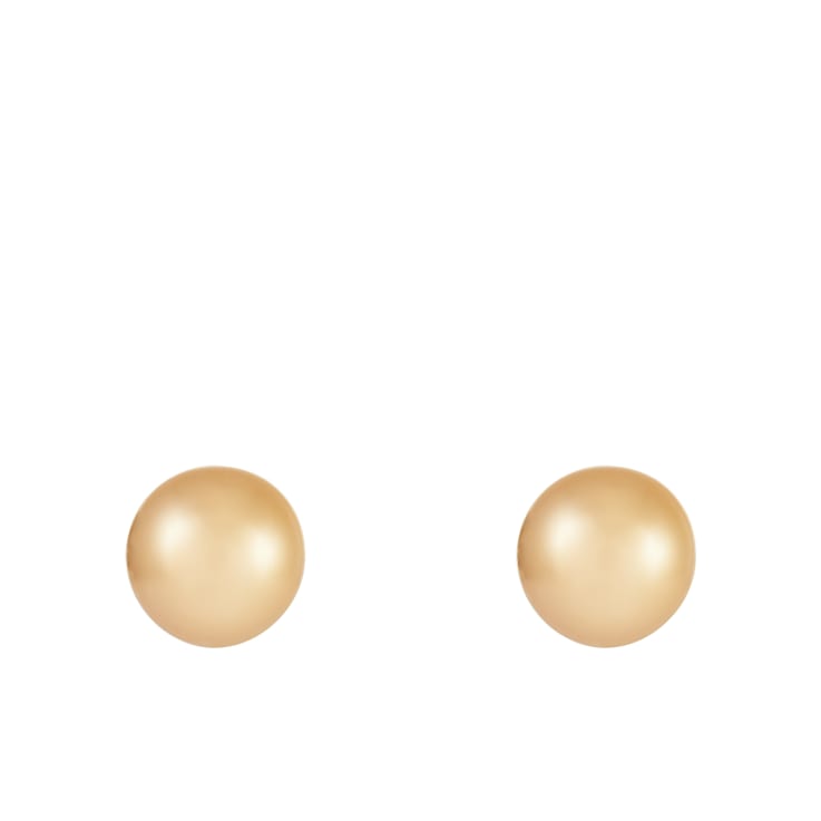 9-10mm Round Golden south sea earrings in 14k yellow gold