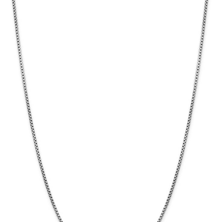 14k White Gold 1.75mm Hollow Round Box Chain 22"