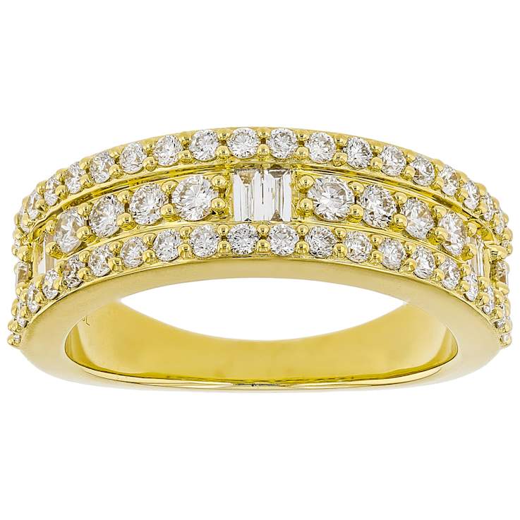 Lab-Grown Diamond Band Ring In 14K Gold Over Sterling Silver 1.00ctw