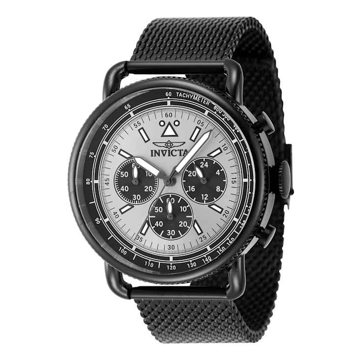 Invicta Speedway 44mm White Dial Black Stainless Steel Mesh Chronograph
Quartz Watch