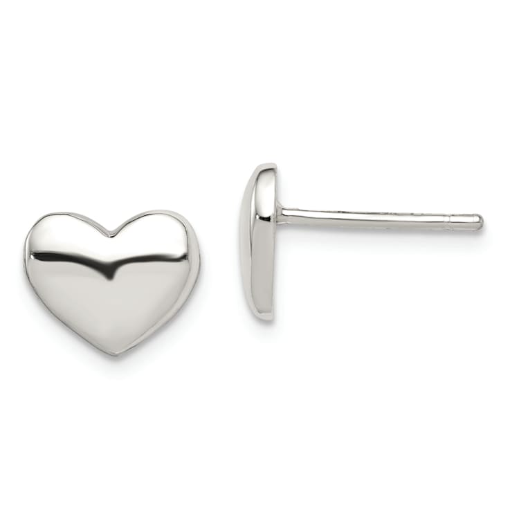 Polished Heart Post Stud Earrings Sterling Silver Polished Heart Post Stud Earrings Sterling Silver
