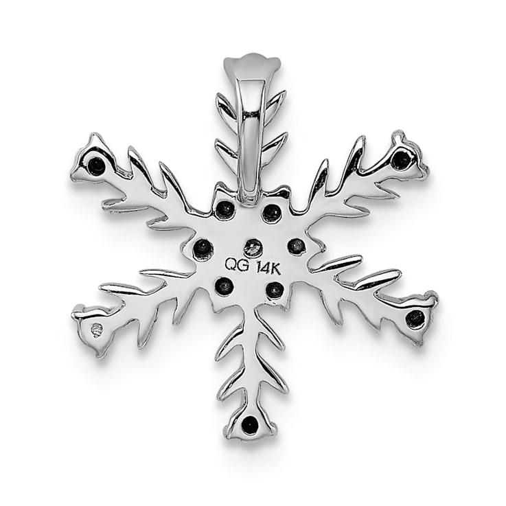Rhodium Over 14k White Gold Diamond Snowflake chain slide