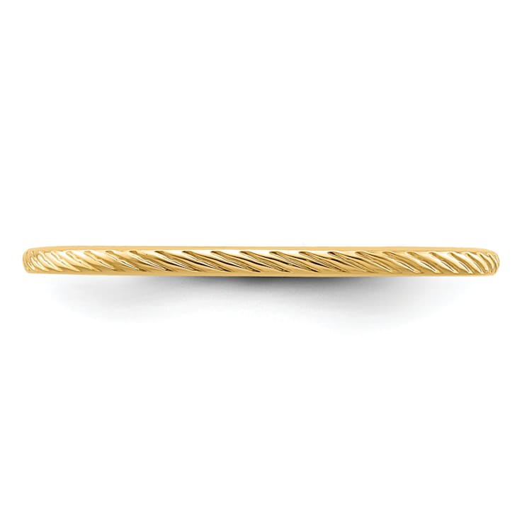 10K Yellow Gold 1.2mm Twisted Wire Pattern Stackable Expressions Band