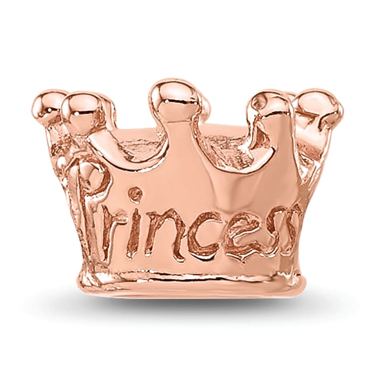 14K Rose Gold Over Sterling Silver Princess Crown Bead