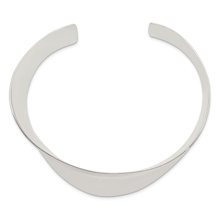 Sterling Silver Polished Wave Cuff Bracelet