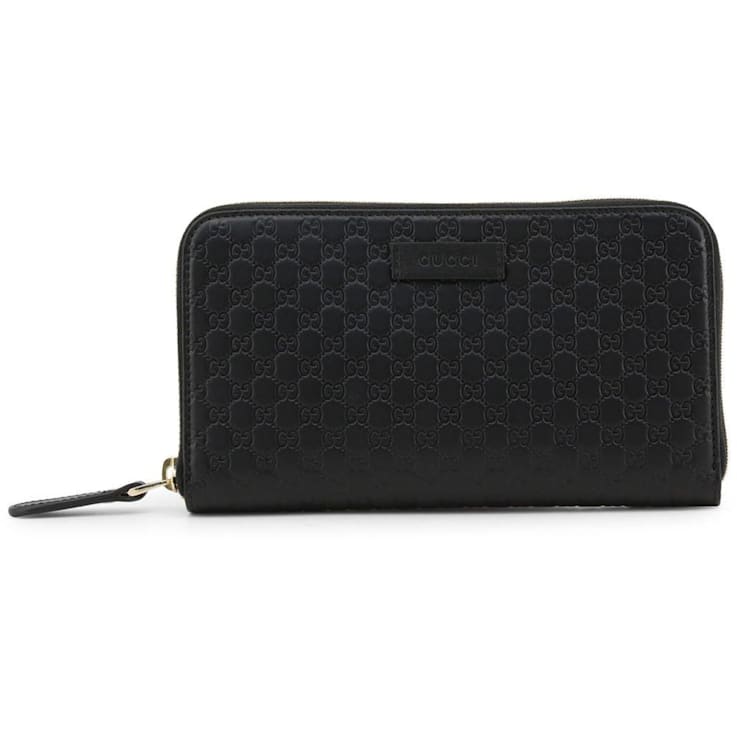 Gucci Microguccissima GG Black Leather Zip Around