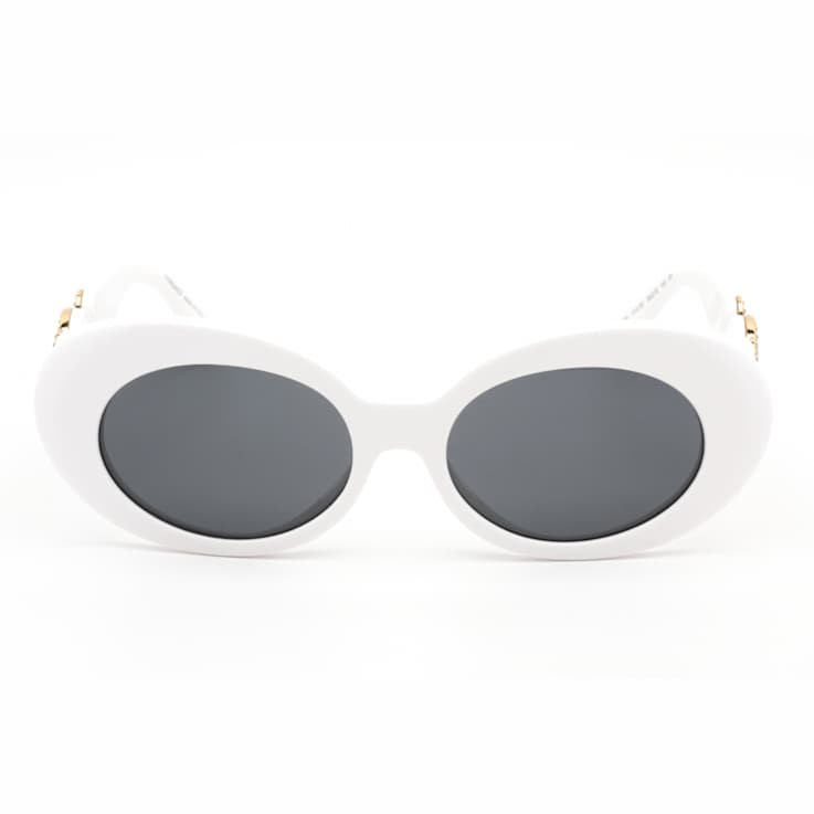 Versace White Oval Frames / Dark Gray Lenses Sunglasses