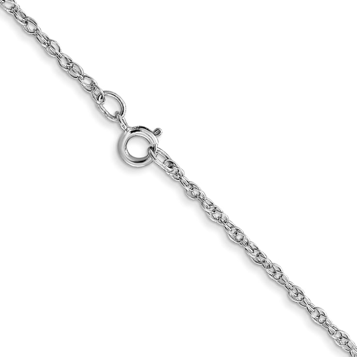 Rhodium Over 14k White Gold 1.15mm Solid Cable 24 Inch Chain