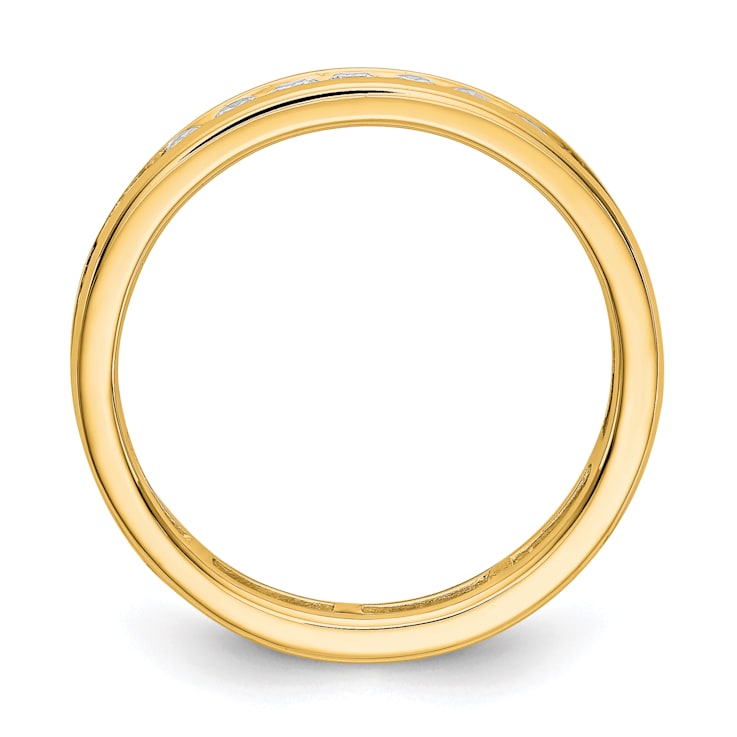 14K Yellow Gold Lab Grown Diamond Polished 1 ct. Channel Set Eternity Band