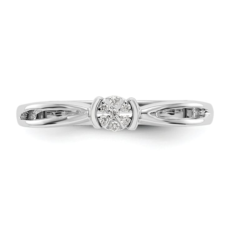 Rhodium Over 14K White Gold First Promise Diamond Promise/Engagement Ring