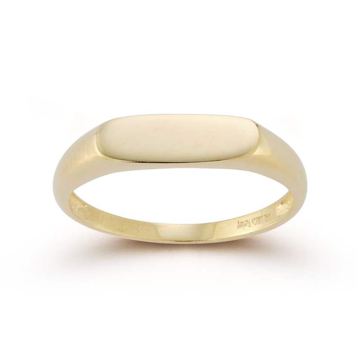 Bellissima Gold 14K Yellow Gold Bar Signet Ring