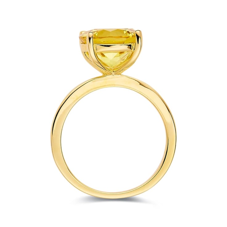 Round Lab Created Yellow Sapphire 18K Yellow Gold Over Sterling Silver
Solitaire Ring 4.00ct