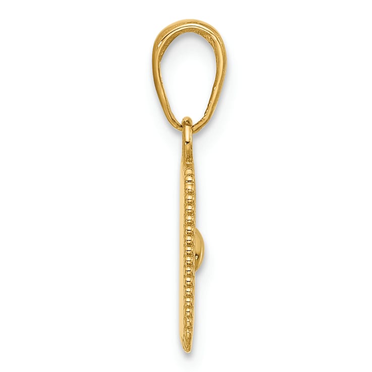 14k Yellow Gold and Rhodium Over 14k Yellow Gold Sun in Frame Pendant