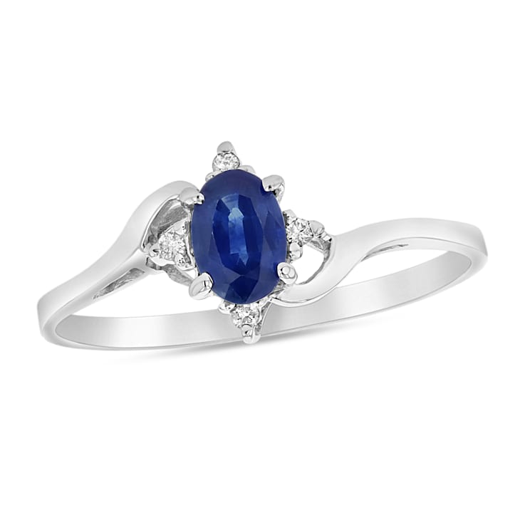 0.43ctw Sapphire and Diamond Ring in 14k White Gold