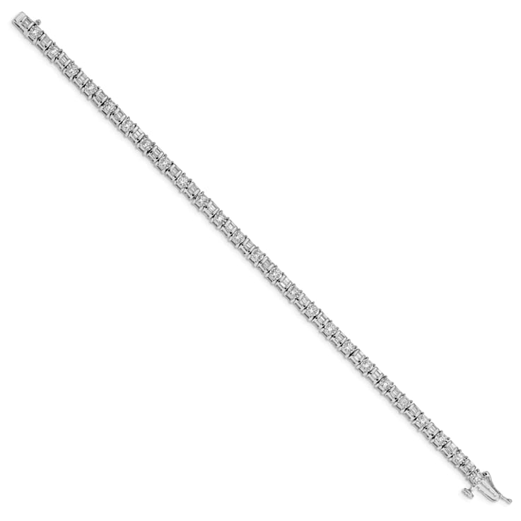 Rhodium Over 14k White Gold Diamond Bracelet