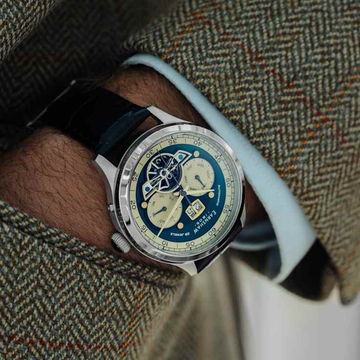 Thomas Earnshaw Baron Grand Date Calendar Open Heart Automatic