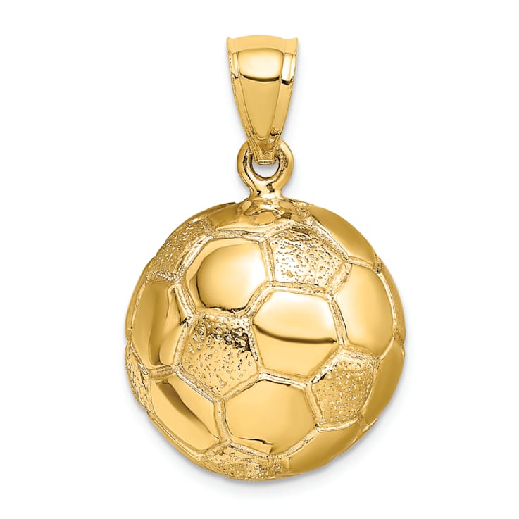 14k Yellow Gold Textured Soccer ball Charm