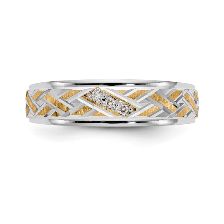 14K Yellow Gold AA Quality Mens Wedding Band