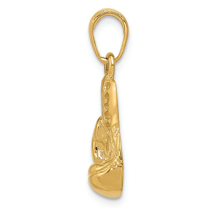 14k Yellow Gold Polished Cut-out Boxing Glove Charm