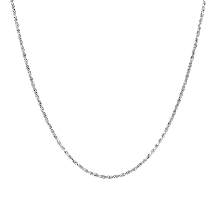 Sterling Silver 1.46 mm Adjustable Rope Chain 22" Necklace