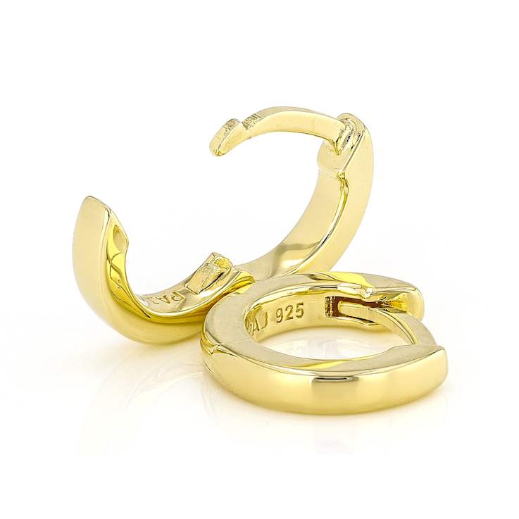 Delicate Gold Huggie Hoop Earrings In 18K Gold Over Sterling Silver