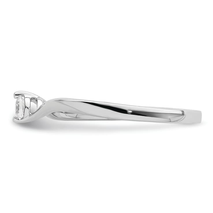 Rhodium Over 14K White Gold First Promise Polish Round Diamond
Promise/Engagement Ring 0.10ctw