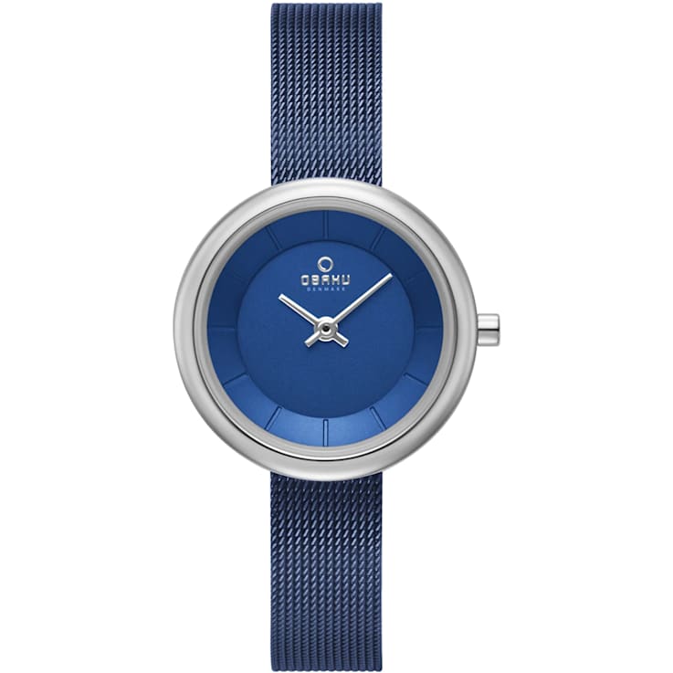 Obaku Women's Stille Arctic Blue Dial Blue Stainless Steel Mesh Band Watch