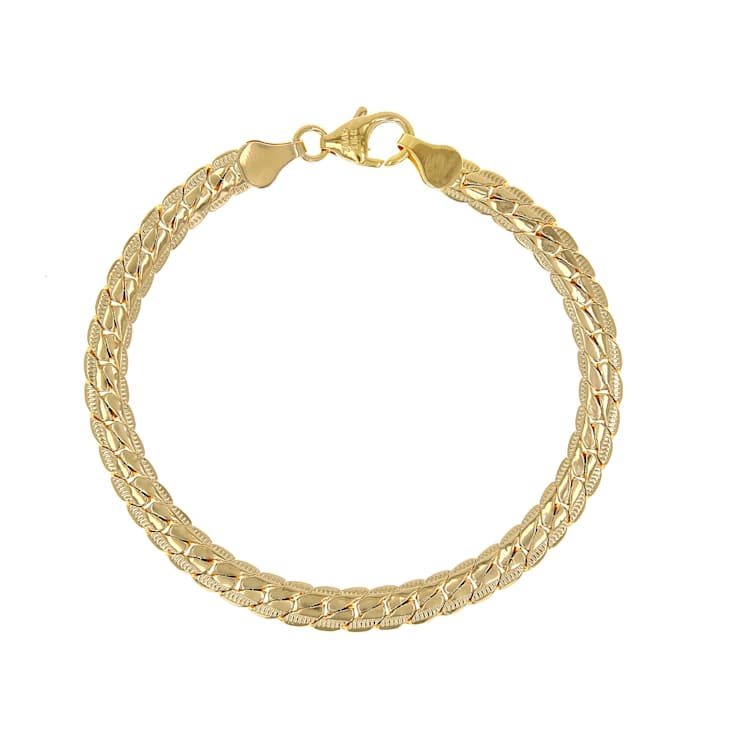 Curb Link Bracelet Set Of Three In 18K Gold Over Bronze