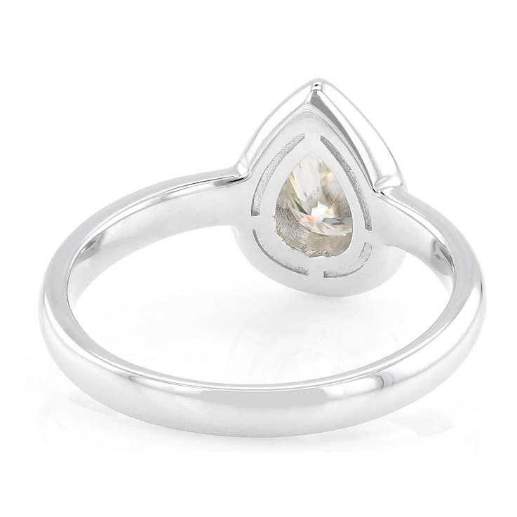 Pear Moissanite Solitaire Pendant Necklace In Two-Tone Gold