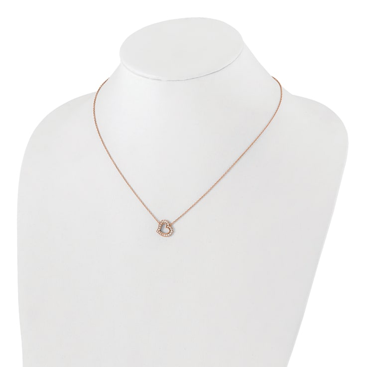 14K Rose Gold Lab Grown Diamond VS/SI GH, Heart Pendant Necklace