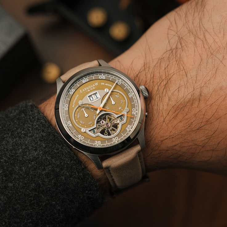 Thomas Earnshaw Baron Grand Date Calendar Open Heart Automatic