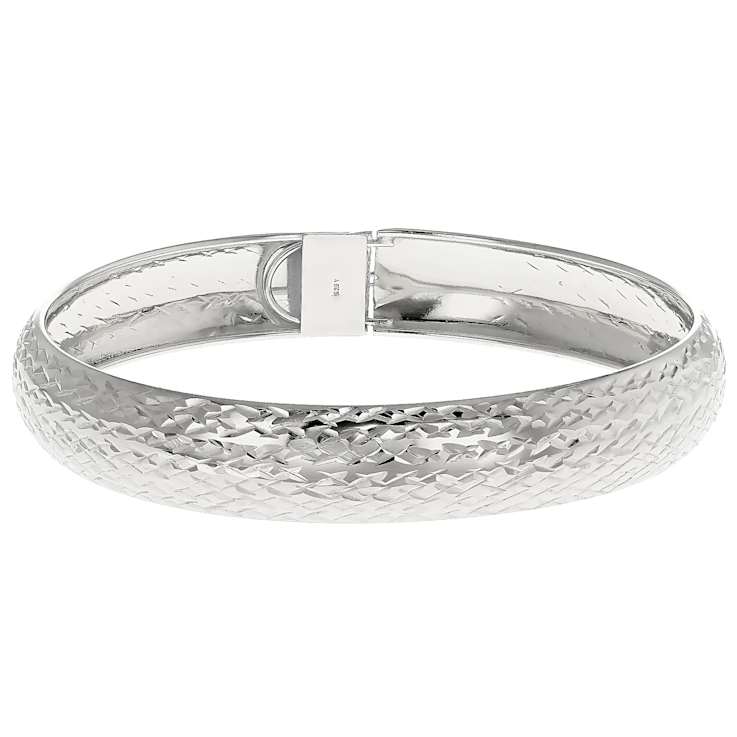 Diamond-Cut Bangle Bracelet In Sterling Silver