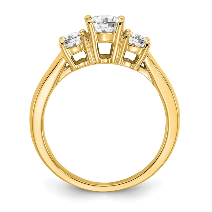 14K Yellow Gold Lab Grown Diamond SI1/SI2, G H I, 3-Stone Engagement Ring