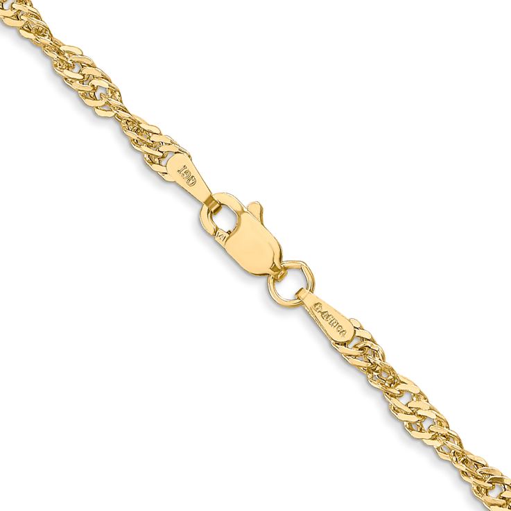 14k Yellow Gold 2.75mm Singapore Link 16 Inch Chain