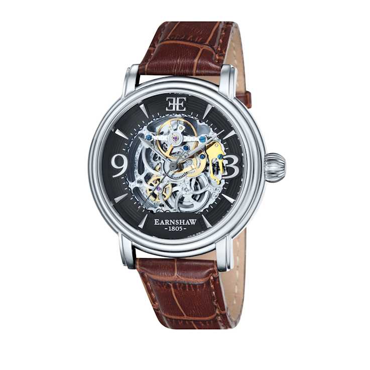 Thomas Earnshaw Longcase Automatic Gray Dial Brown Stainless Steel Band
Skeleton Watch