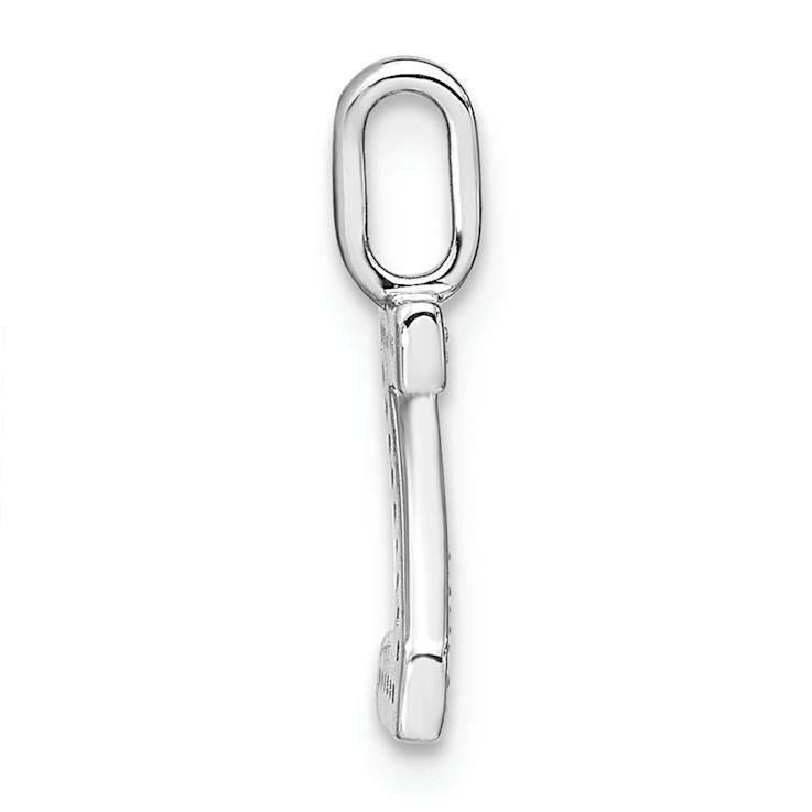 14K White Gold Diamond Lower Case Letter Z Initial Pendant