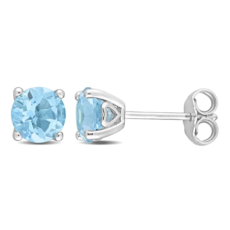 2ctw Sky Blue Topaz Stud Earrings in Sterling Silver